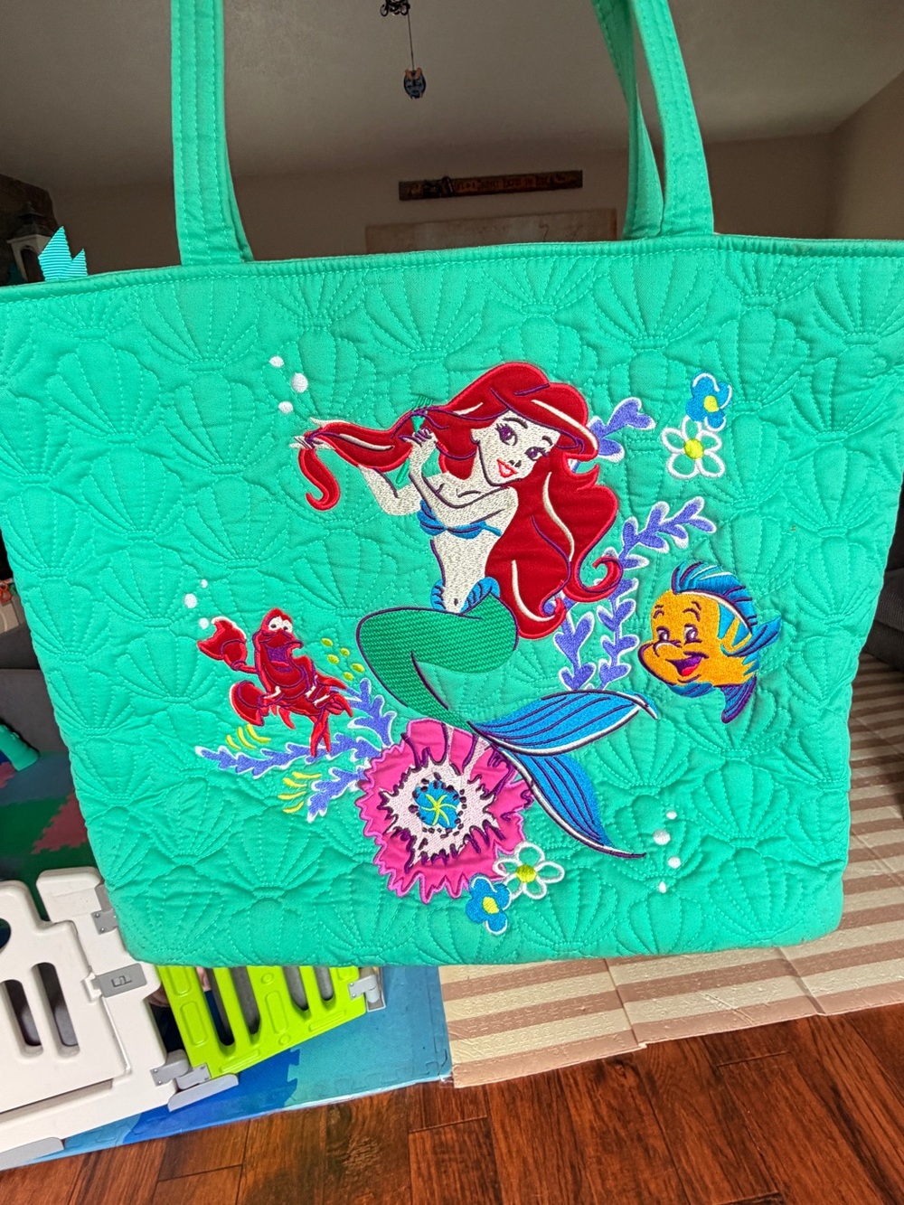 Vera Bradley Disney Little Mermaid Ariel Embroidered Tote RARE Retired Women